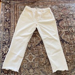 Madewell high rise slim crop white boy jean